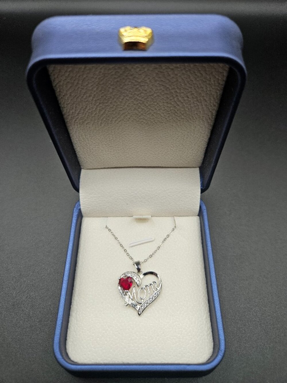 S925 Sterling Silver Mom Heart 20in Adjustable Necklace